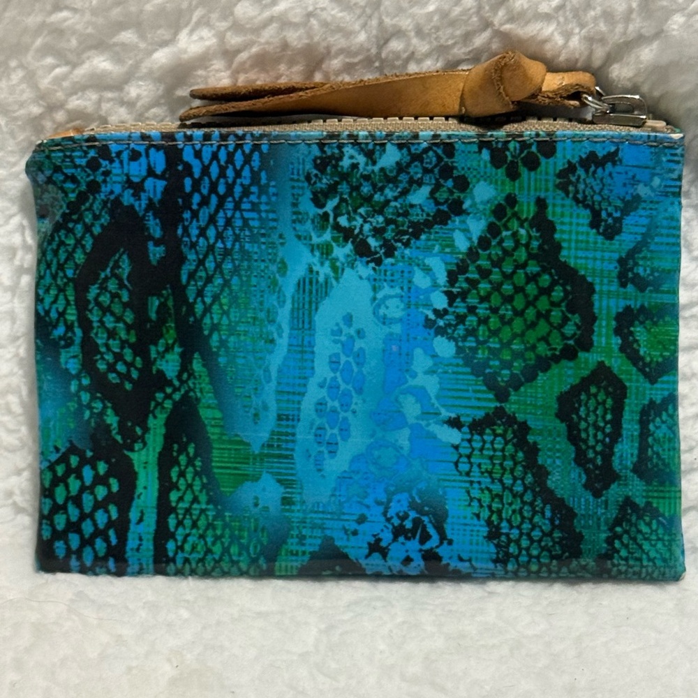 Consuela Cade Blue and Green Printed Pouch - Picture 2 of 4